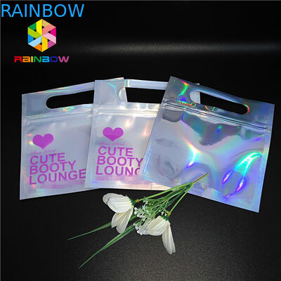 Bikini Garments Plastic Pouch Packaging Hologram 3d Material Stand Up Bag With Zipper