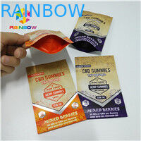 Long Lifespan Foil Pouch Packaging Heat Seal 1/8oz 1/2oz 1oz CBD Gummies Bag