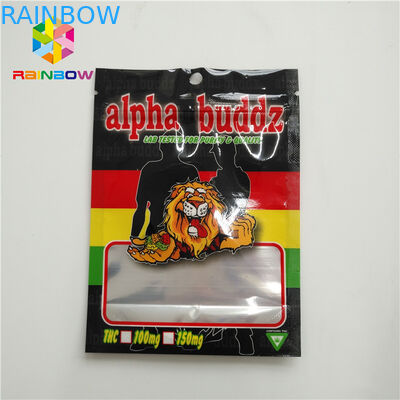 UV Printing Foil Pouch Packaging Smell Proof Mylar Cookies Bags Resealable Stand-up  Foil Bags