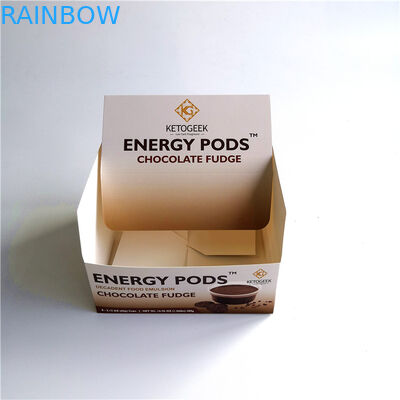 Eco Friendly Kraft Paperboard Box , Foldable Counter Display Box For Chocolate