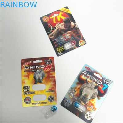 Buffalo Happy Time Blister Pack Packaging Rhino Pill Blister Paper Cards Custom