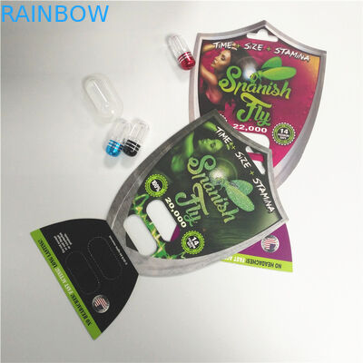 3d Holographic Effect Blister Card Packaging With Gold Rhino Container Bullet