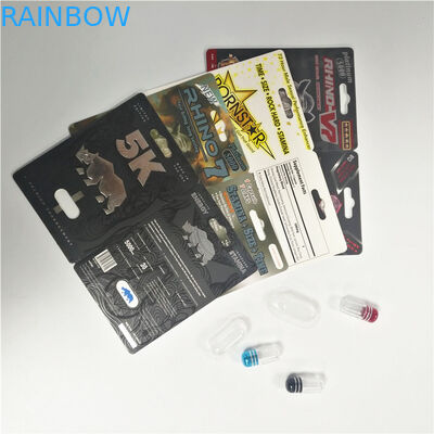 3d Holographic Effect Blister Card Packaging With Gold Rhino Container Bullet