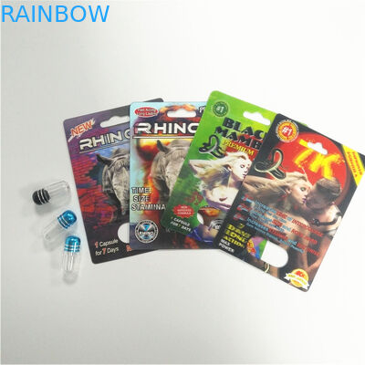 Durable RHINO Plastic Blister Packaging 3d Lenticular Card Male Coated Paper Material