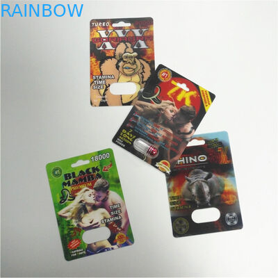 Art Paper 3D Card Rhino Container Bullet Male Sexual Performance Enhancing Pill Packaging