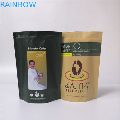 Recyclable Aluminum Foil Tea Bag Stand Up Pouch Customized Color With Reusable Zip Lock