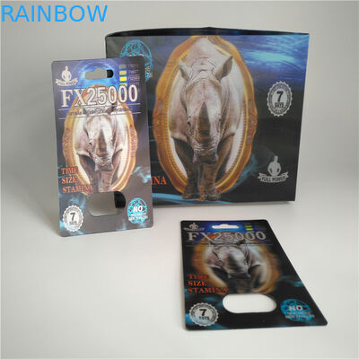 RHINO Pill Blister Card Packaging 3d Lenticular For Male Sexual Performance Enhancement Pill