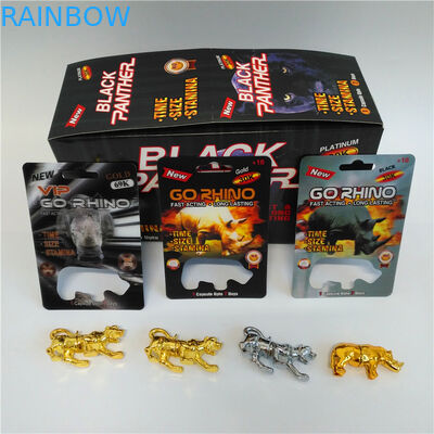 Go Rhino Men Enhancement Pill Blister Card Packaging With Rhino Figure Blister Bottle