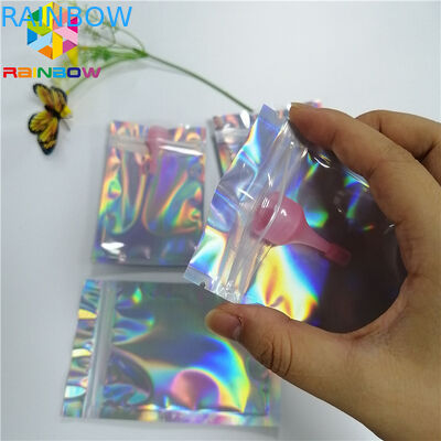 Glitter Flash Star Hologram Mylar k Bags Glossy Three Side Seal Facial Mask Packing