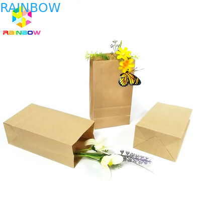 Food Grade Kraft Paper Flat Bottom Bag Biodegradable Grease Proof Snack Packaging