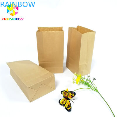 Food Grade Kraft Paper Flat Bottom Bag Biodegradable Grease Proof Snack Packaging