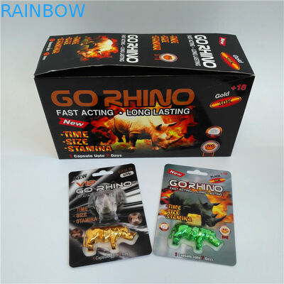 Plastic Pill Bottle Capsule Blister Card Packaging Go Rhino Gold 3D Complete Set
