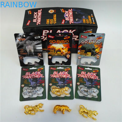 Rhino Figure Blister Container 3D Folding Cards Male Ehancement Rhino Pill Packaging Paper Box