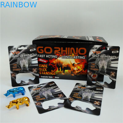 Rhino Figure Blister Container 3D Folding Cards Male Ehancement Rhino Pill Packaging Paper Box
