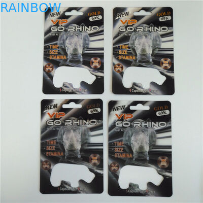 Rhino Figure Blister Container 3D Folding Cards Male Ehancement Rhino Pill Packaging Paper Box