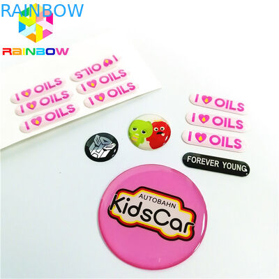 Waterproof Self Adhesive Sticker 3D Epoxy Domed Metal Logo Custom Printing