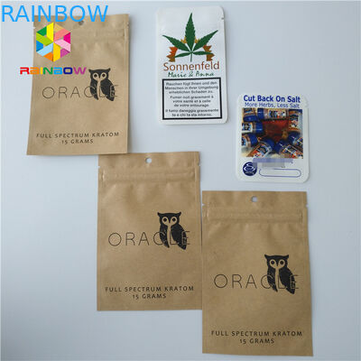 Kraft Paper Weed Bags Foil Pouch Packaging k Aluminum Foil For 1/4 Gram Powder