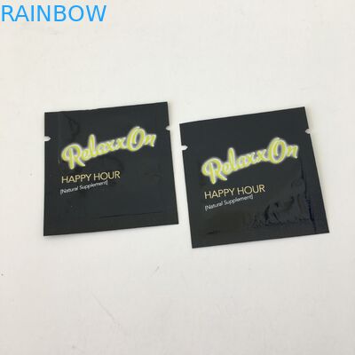 Heat Sealing Plastic Pouches Packaging Three Side Seal Supplement Powder Capsule