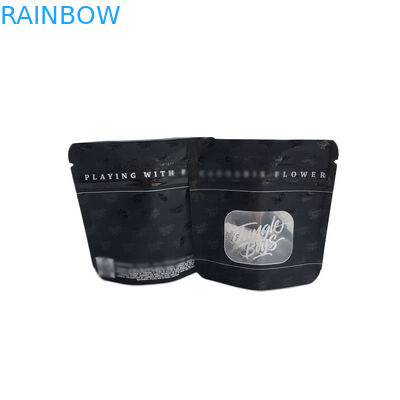 Matte Black Surface Plastic Pouches Packaging Spot UV Transparent Clear Front Window