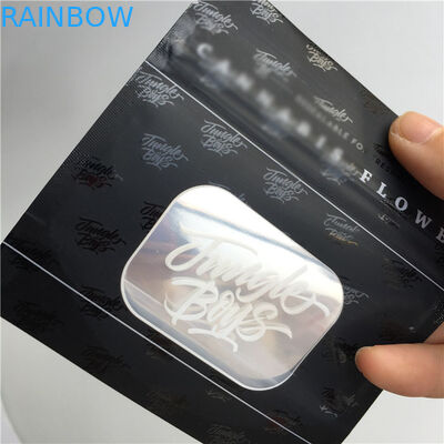 Matte Black Surface Plastic Pouches Packaging Spot UV Transparent Clear Front Window