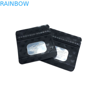 Matte Black Surface Plastic Pouches Packaging Spot UV Transparent Clear Front Window