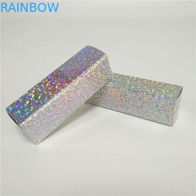 Holographic Paper Box Packagings 2.5x2.5x8.5cm Size Cosmetic Packages For Lip Gloss
