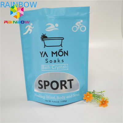 Clear Window Matte Plastic Pouches Packaging Aluminum Foil Crystal Bath Salt Heat Sealing