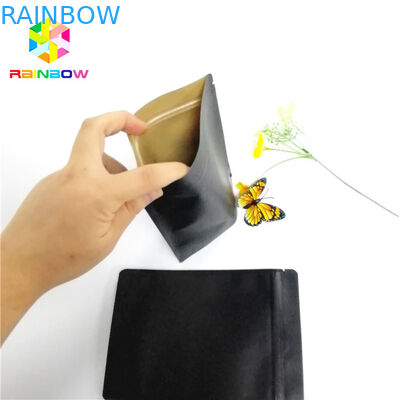 Black Kraft Paper Bag Packaging Custom Logo Stand Up Pouch Recyclable Zip Lock