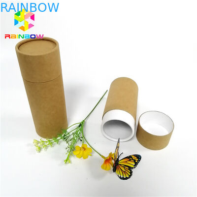 Brown Composite Push Up Paper Tube Packaging Offset Printing For Garden Tools