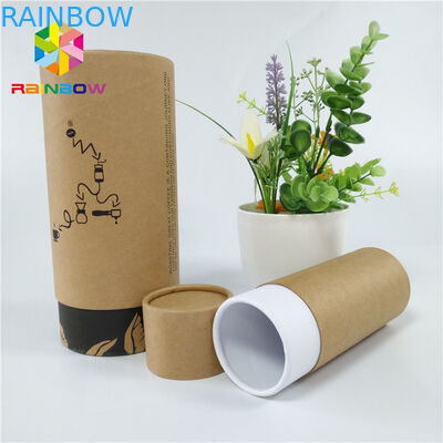 Brown Composite Push Up Paper Tube Packaging Offset Printing For Garden Tools