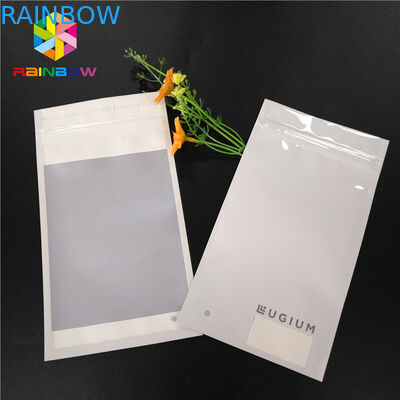 Matte White Plastic Pouches Pack Smell Proof Heat Seal Mylar Earphone Ring Decoration Packing