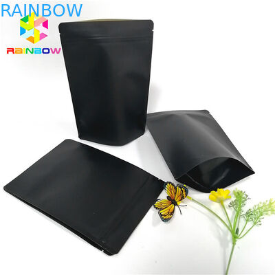 Black Kraft Paper Printing Customized Paper Bags Food Grade Laminated Self Stand Pouch