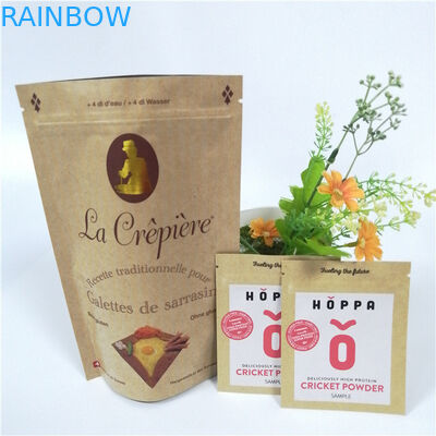Brown Custom Paper Bags Clear Front Windows Eco Friendly For Packing Dried Snack Food