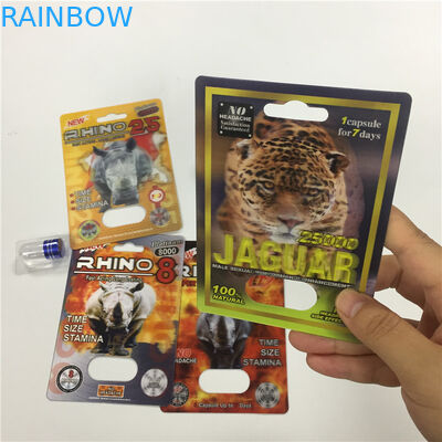 RHINO 8/11/25 Display Blister Card Packing Male Enhancement Performance Pills 3d Empty Container