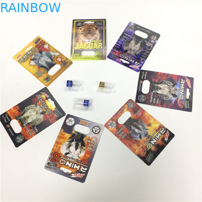 RHINO 8/11/25 Display Blister Card Packing Male Enhancement Performance Pills 3d Empty Container