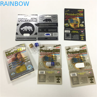 RHINO 8/11/25 Display Blister Card Packing Male Enhancement Performance Pills 3d Empty Container