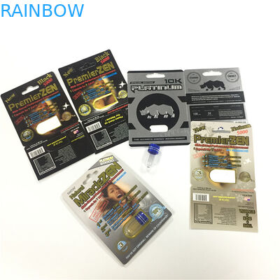 RHINO 8/11/25 Display Blister Card Packing Male Enhancement Performance Pills 3d Empty Container