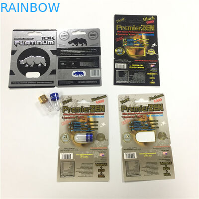 RHINO 8/11/25 Display Blister Card Packing Male Enhancement Performance Pills 3d Empty Container