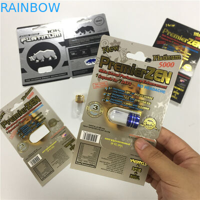 RHINO 8/11/25 Display Blister Card Packing Male Enhancement Performance Pills 3d Empty Container
