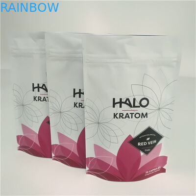 Food Grade k Plastic Pouches Packaging Stand Up Kratom Bags For Powder / Pill