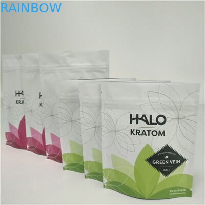 Food Grade k Plastic Pouches Packaging Stand Up Kratom Bags For Powder / Pill