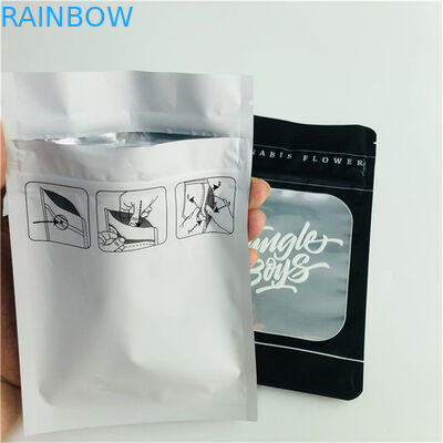 Mylar Plastic Pouches Packaging Smell Proof Bags For Pills / Hemp / Tobacco