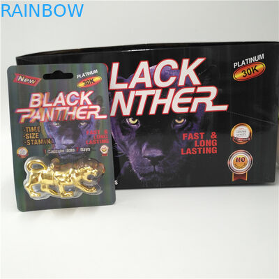 Durable Blister Card Packaging Mamba / Magnum 25k / Stiff Rox Rhino 69 Pill Capsule Display Box