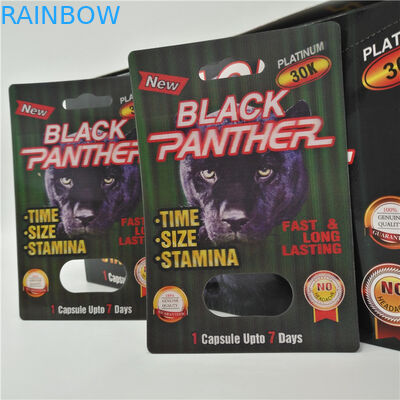 Durable Blister Card Packaging Mamba / Magnum 25k / Stiff Rox Rhino 69 Pill Capsule Display Box