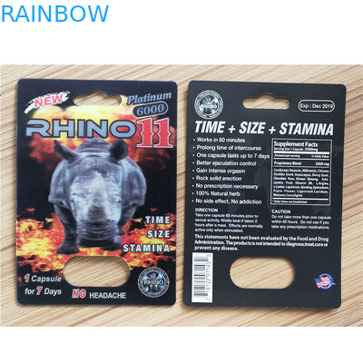 Recyclable Paper Card Packaging Panther Rhino 25k Male Enhancement Pill Pack
