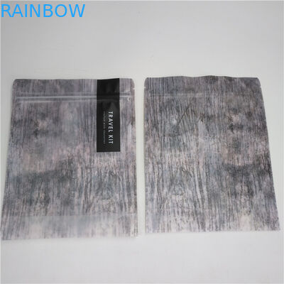 Zip Lock Bottom Gu Cosmetics Packaging Plastic Stand Up Mylar Pouch With Clear Front