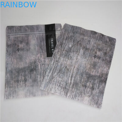 Zip Lock Bottom Gu Cosmetics Packaging Plastic Stand Up Mylar Pouch With Clear Front