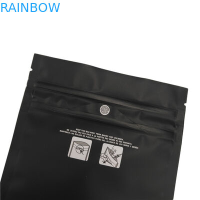 Matte Black Child Resistant k Pouches Smell Proof Carts Sativa Indica Weed THC Mylar Bag