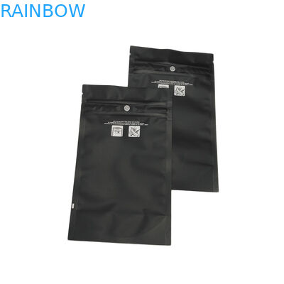 Matte Black Child Resistant k Pouches Smell Proof Carts Sativa Indica Weed THC Mylar Bag