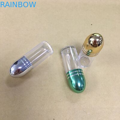 Clear Plastic Pill Bottless Rhino Capsule Containers Colorful Metal Cap For 3D Cards